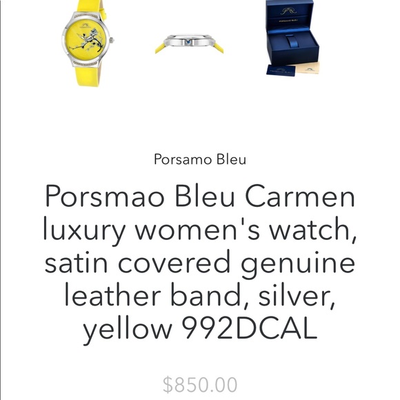 Brand new with tags  Porsamo Bleu Ladies Carmen Watch yellow - Picture 11 of 14